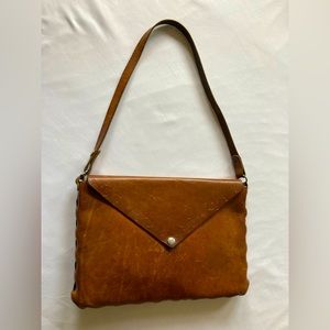 Vintage Leather Tooled Tote